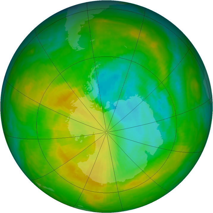 Antarctic ozone map for 24 November 1983